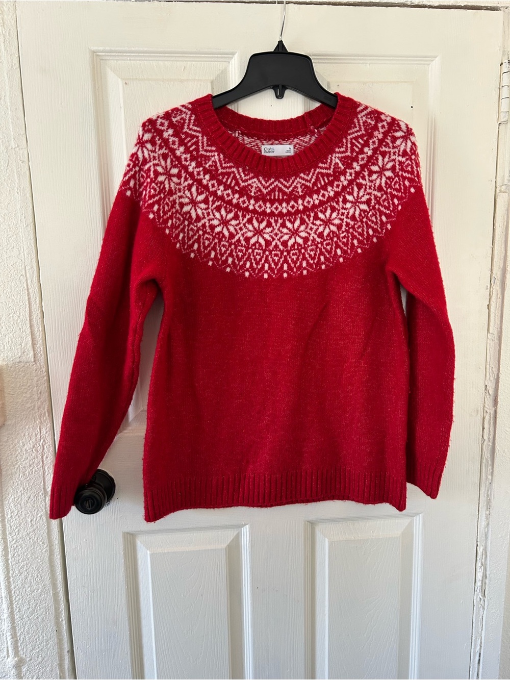 Women’s Medium Cozy Sweater Red Holiday Croft & Barrow